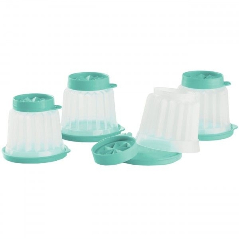 Tupperware Aqua and White Jel-ette Jello gelatin Molds